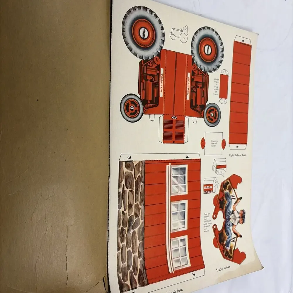 MY FARM Cut-out Building Book 1955 Whitman